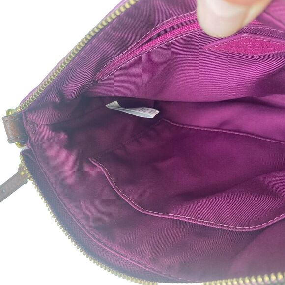 Vintage FOSSIL Pink Leather Shoulder Crossbody casual Bag womens Used - Picture 9 of 16